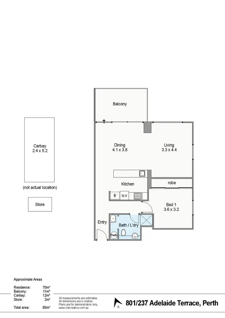 Floorplan of Homely apartment listing, 801/237 Adelaide Terrace, Perth WA 6000
