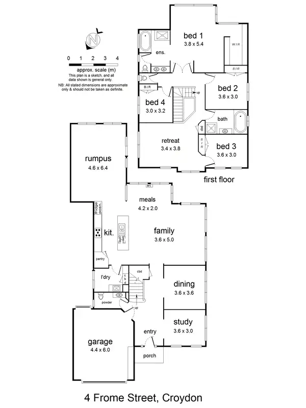 Floorplan of Homely house listing, 4 Frome Street, Croydon VIC 3136