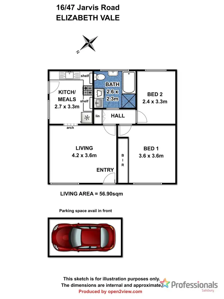 Floorplan of Homely unit listing, 16/47 Jarvis Road, Elizabeth Vale SA 5112