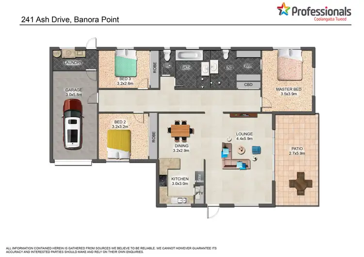 Floorplan of Homely semi-detached listing, 2/41 Ash Drive, Banora Point NSW 2486