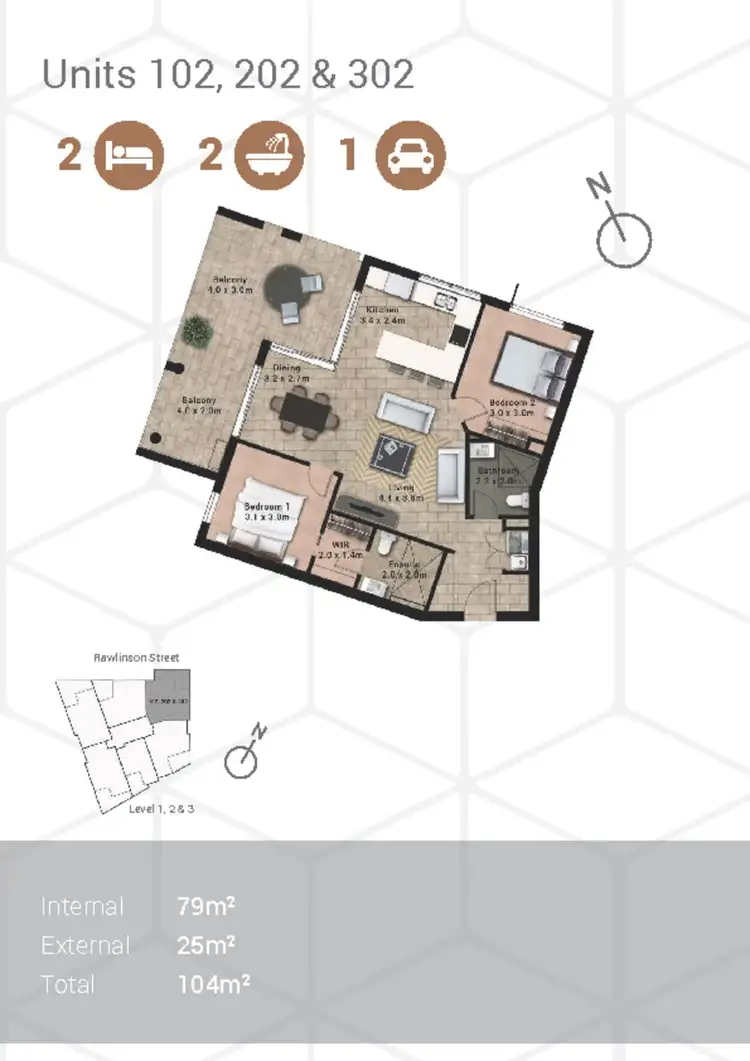 Floorplan of Homely apartment listing, 403/15 Rawlinson Street, Murarrie QLD 4172