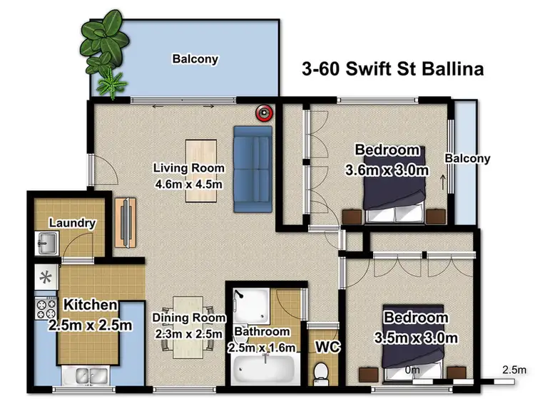 Floorplan of Homely house listing, 3/60 Swift Street, Ballina NSW 2478