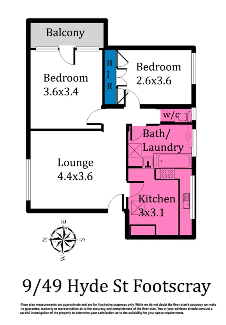 Floorplan of Homely apartment listing, 9/49 Hyde Street, Footscray VIC 3011