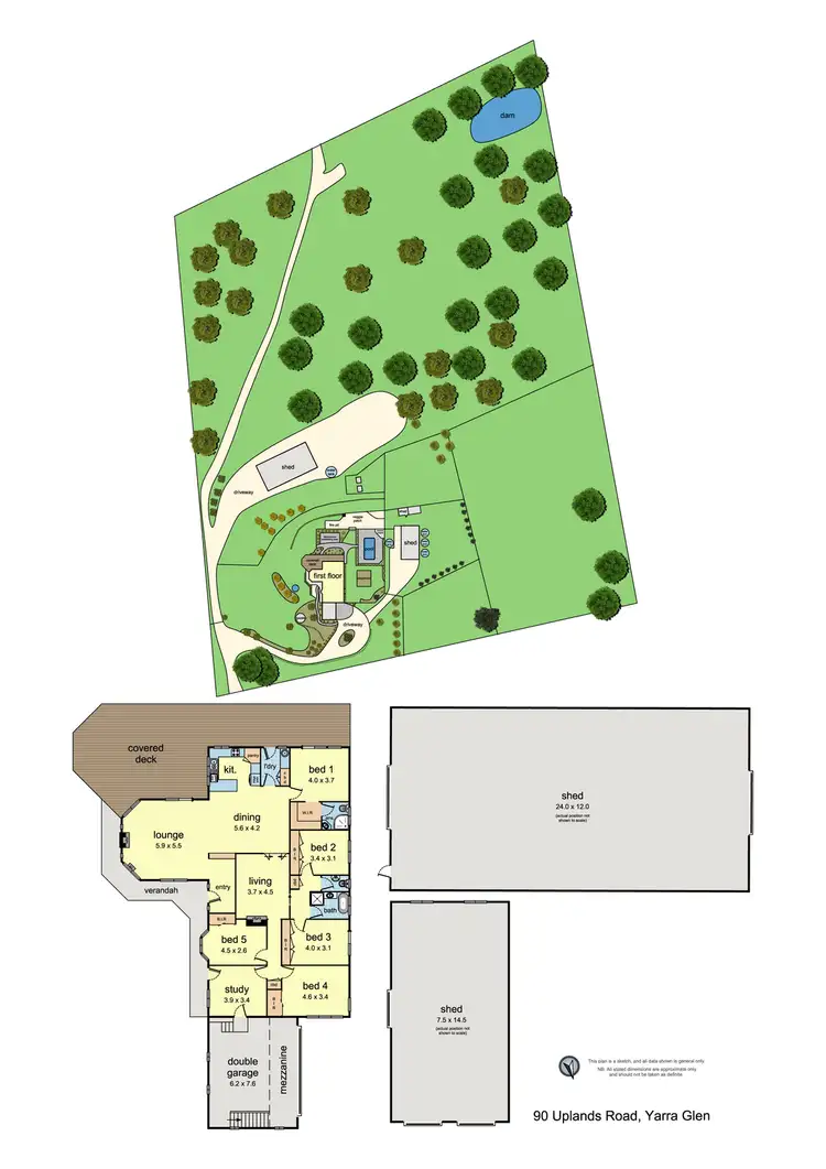 Floorplan of Homely house listing, 90 Uplands Road, Yarra Glen VIC 3775