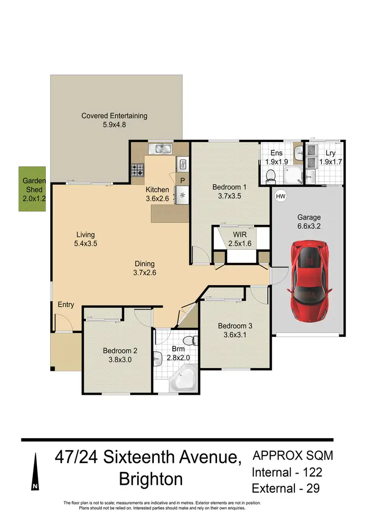 Floorplan of Homely townhouse listing, 47/27 Sixteenth Avenue, Brighton QLD 4017