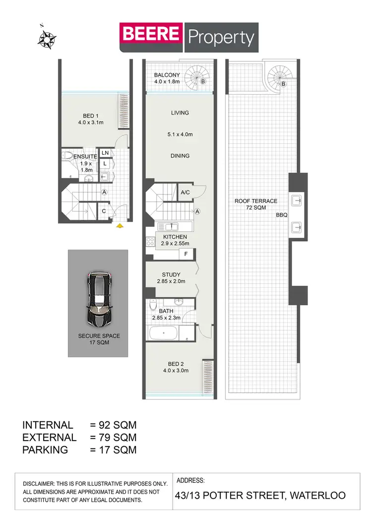 Floorplan of Homely apartment listing, 43/13 Potter Street, Waterloo NSW 2017