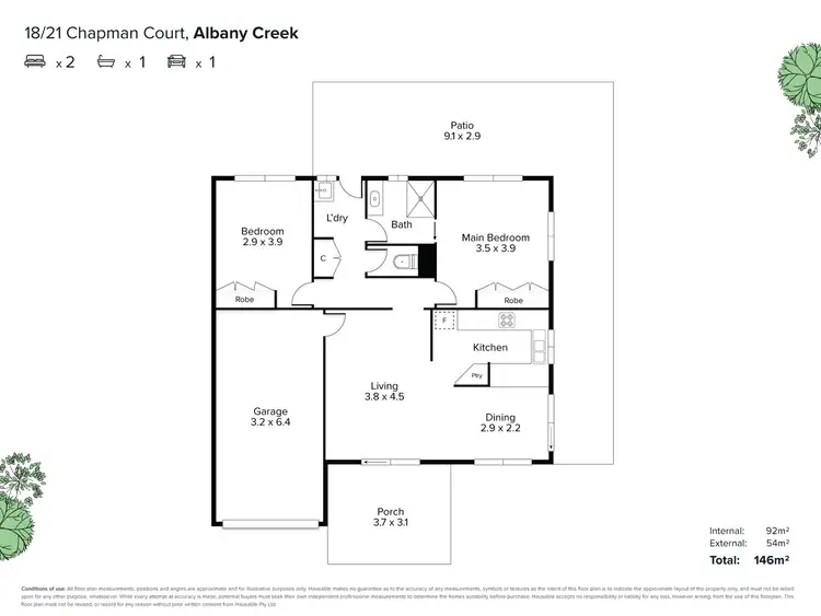Floorplan of Homely villa listing, 18/21 Chapman Court, Albany Creek QLD 4035
