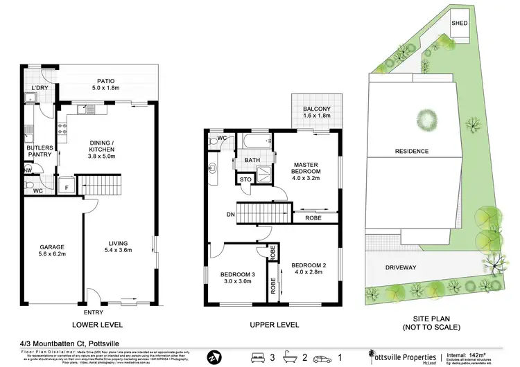 Floorplan of Homely townhouse listing, 4/3 Mountbatten Court, Pottsville NSW 2489