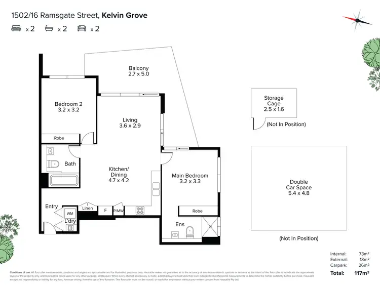 Floorplan of Homely apartment listing, 1502/16 Ramsgate Street, Kelvin Grove QLD 4059