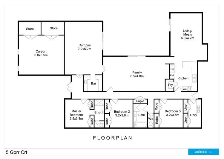 Floorplan of Homely house listing, 5 Gorr Court, Shepparton VIC 3630