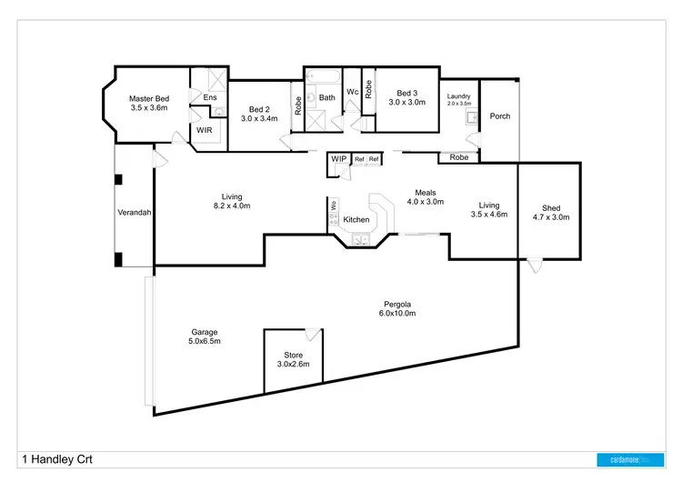 Floorplan of Homely house listing, 1 Handley Court, Shepparton VIC 3630