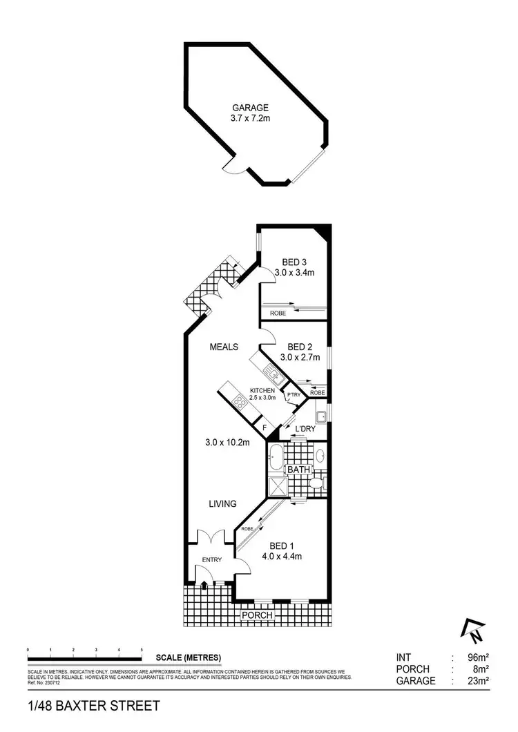 Floorplan of Homely townhouse listing, 1/48 Baxter Street, Bendigo VIC 3550