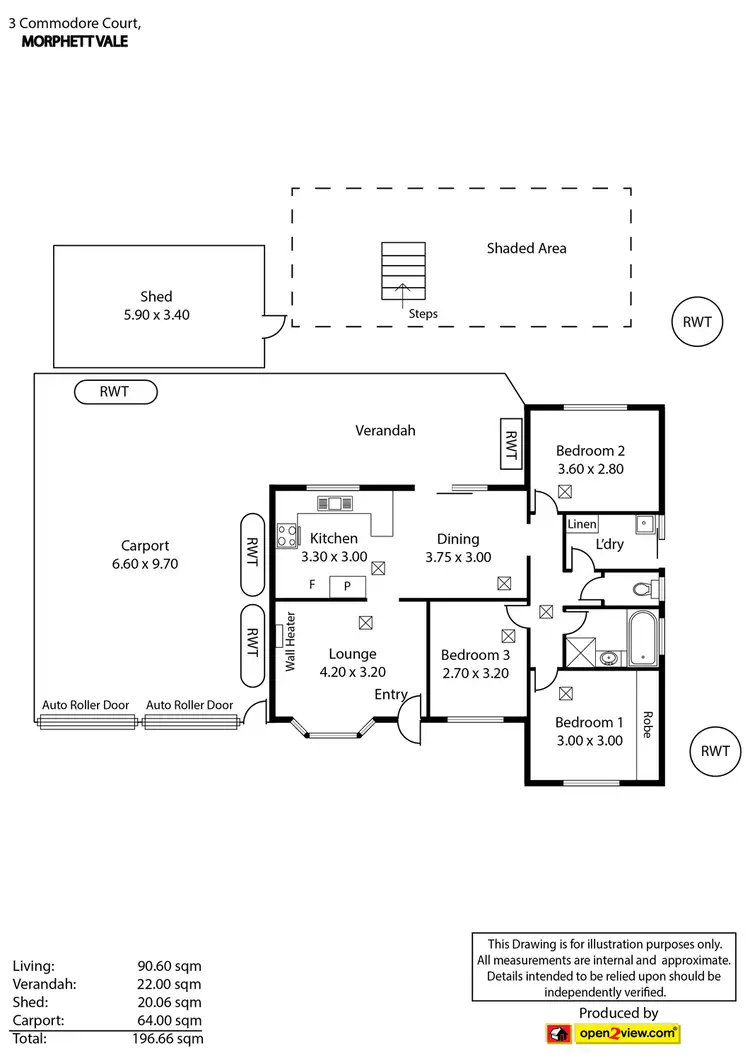 Floorplan of Homely house listing, 3 Commodore Court, Morphett Vale SA 5162