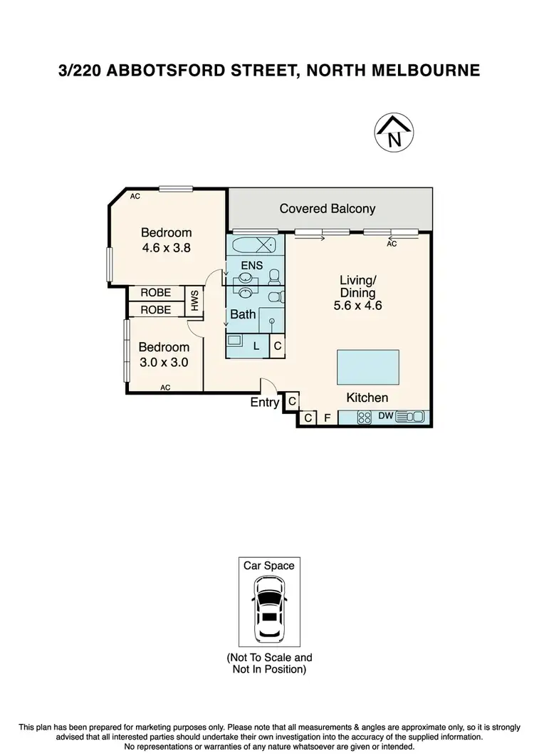 Floorplan of Homely apartment listing, 3/220 Abbotsford Street, North Melbourne VIC 3051