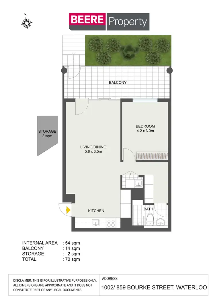 Floorplan of Homely apartment listing, 1002/859 Bourke Street, Waterloo NSW 2017