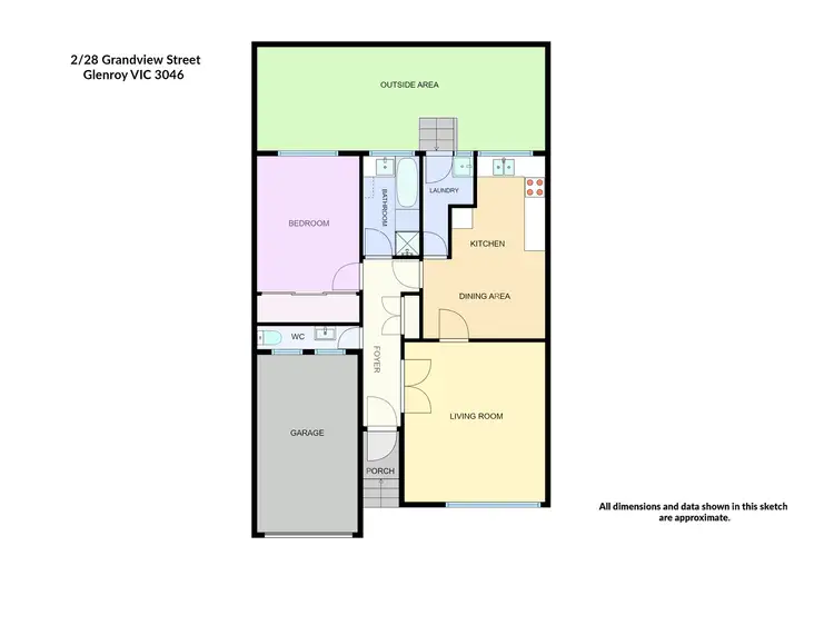 Floorplan of Homely unit listing, 2/28 Grandview Street, Glenroy VIC 3046