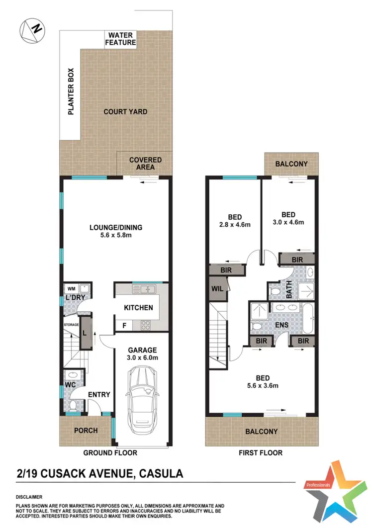 Floorplan of Homely townhouse listing, 2/19 Cusack Avenue, Casula NSW 2170