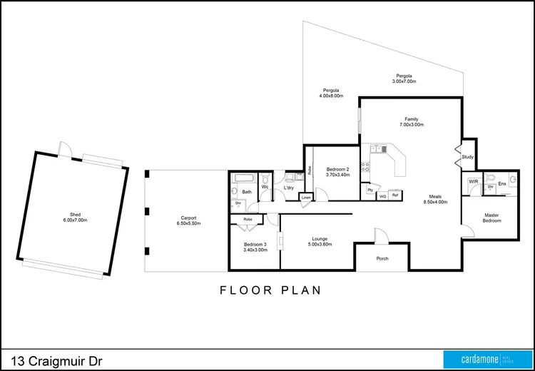 Floorplan of Homely house listing, 13 Craigmuir Drive, Mooroopna VIC 3629