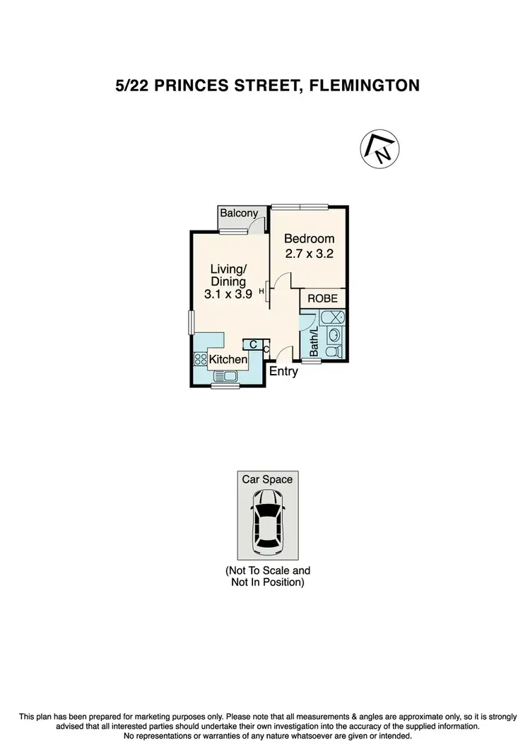 Floorplan of Homely apartment listing, 5/22 Princes Street, Flemington VIC 3031