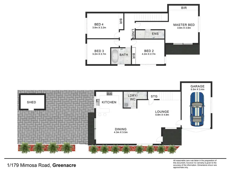 Floorplan of Homely townhouse listing, 1/179 Mimosa Road, Greenacre NSW 2190