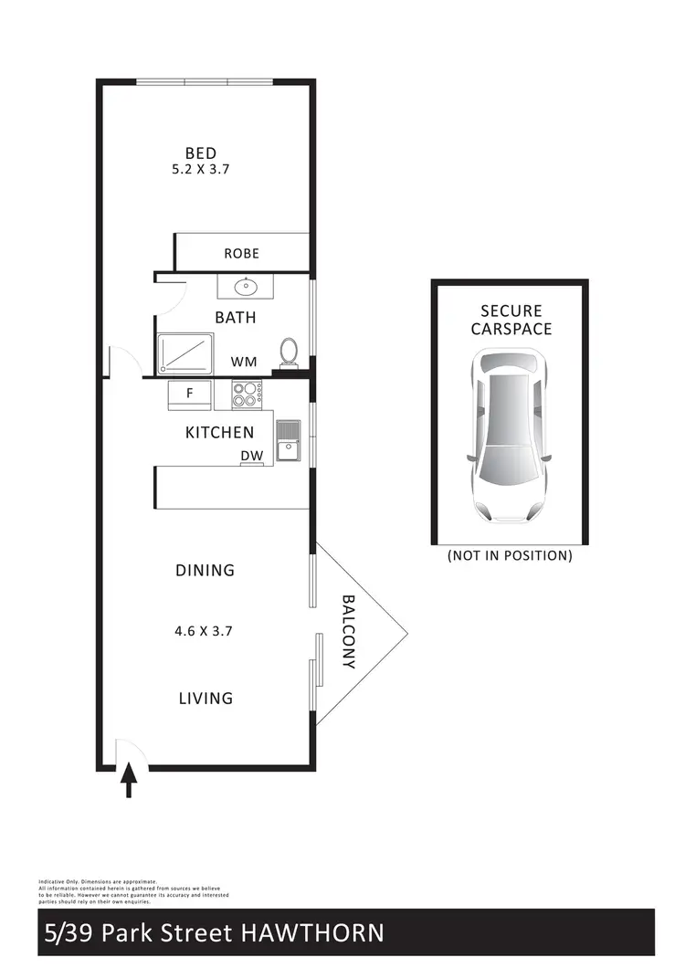 Floorplan of Homely apartment listing, 5/39 Park Street, Hawthorn VIC 3122