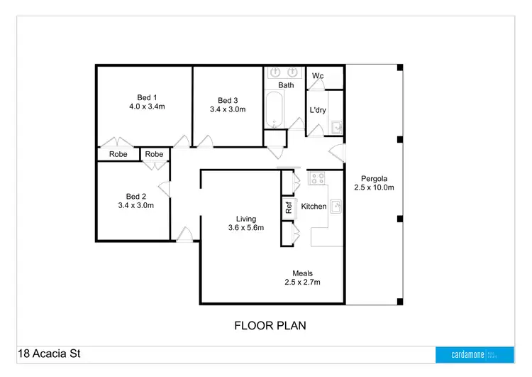 Floorplan of Homely house listing, 18 Acacia Street, Shepparton VIC 3630