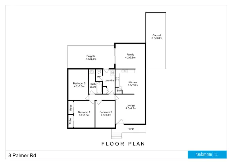 Floorplan of Homely house listing, 8 Palmer Road, Shepparton VIC 3630