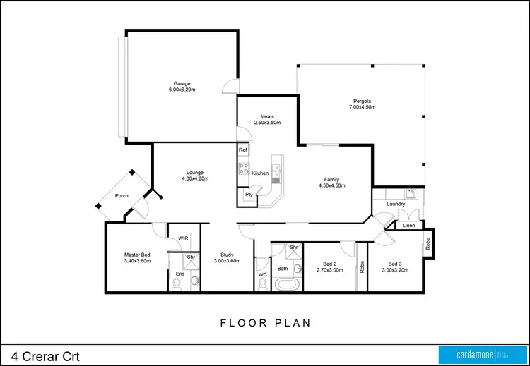 Floorplan of Homely house listing, 4 Crerar Court, Mooroopna VIC 3629