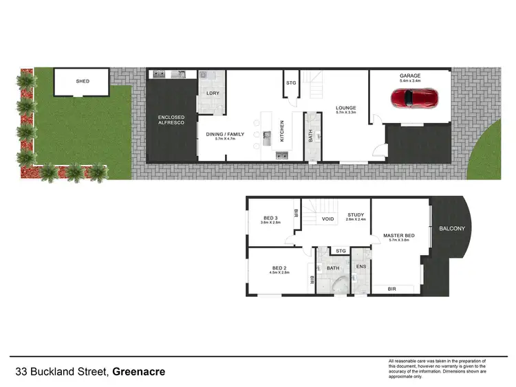 Floorplan of Homely semi-detached listing, 33 Buckland Street, Greenacre NSW 2190