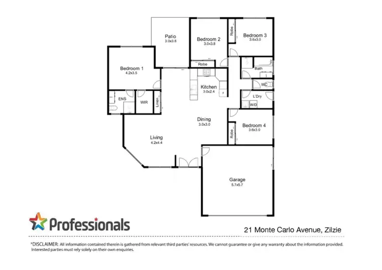 Floorplan of Homely house listing, 21 Monte Carlo Avenue, Zilzie QLD 4710