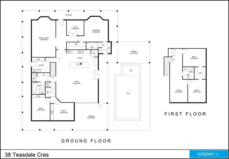 Floorplan of Homely house listing, 38 Teasdale Crescent, Kialla VIC 3631