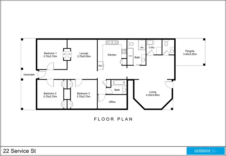 Floorplan of Homely house listing, 22 Service Street, Tatura VIC 3616