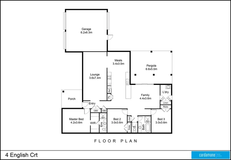 Floorplan of Homely house listing, 4 English Court, Shepparton VIC 3630