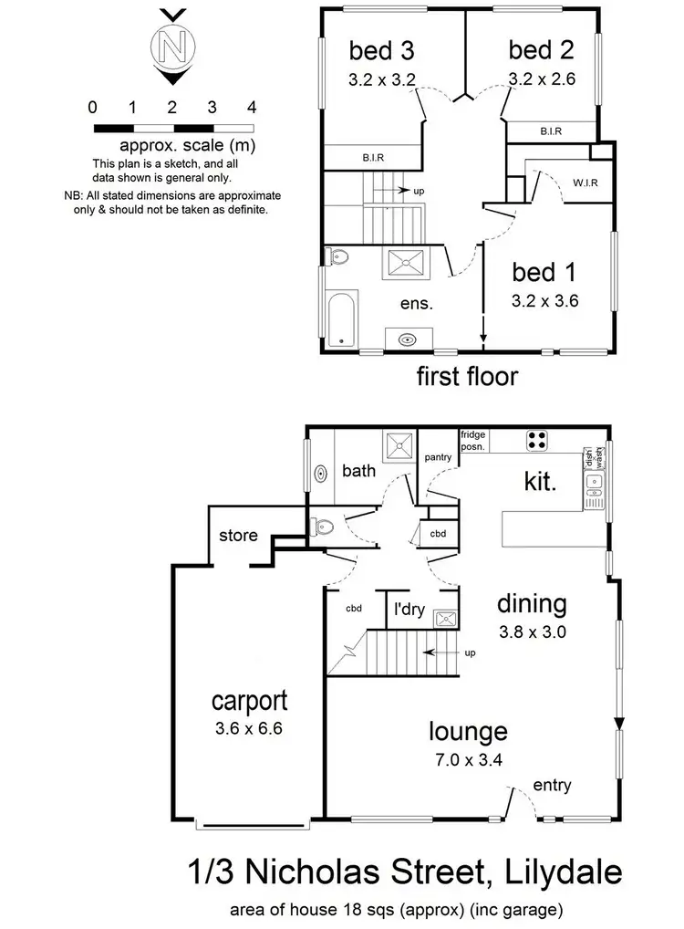 Floorplan of Homely unit listing, 1/3 Nicholas Street, Lilydale VIC 3140