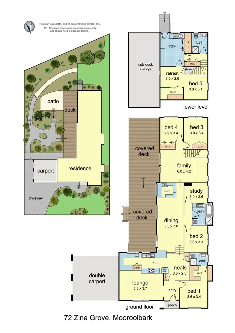 Floorplan of Homely house listing, 72 Zina Grove, Mooroolbark VIC 3138