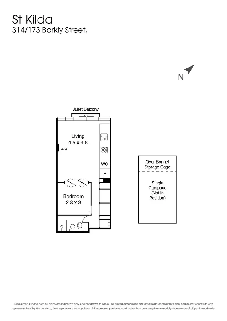 Floorplan of Homely apartment listing, 314/173 Barkly Street, St Kilda VIC 3182