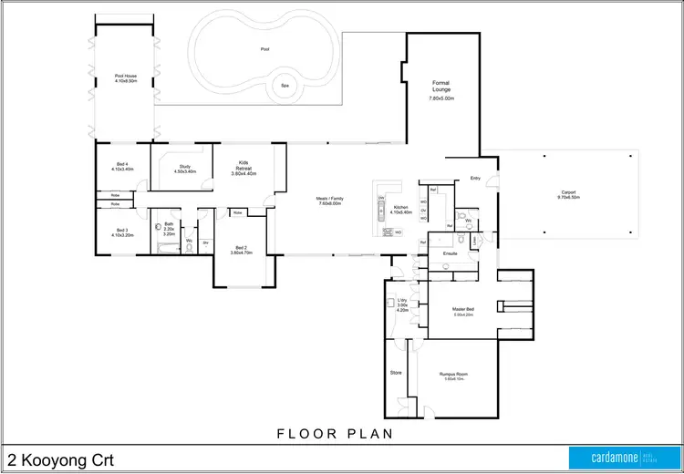 Floorplan of Homely rural property listing, 2 Kooyong Court, Grahamvale VIC 3631