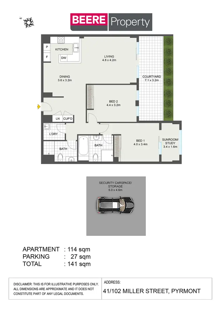 Floorplan of Homely apartment listing, 41/102 Miller Street, Pyrmont NSW 2009