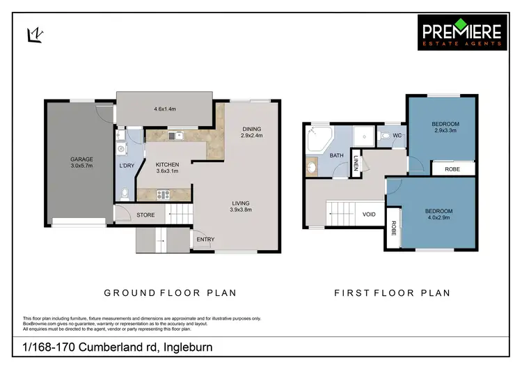 Floorplan of Homely townhouse listing, 1/168-170 Cumberland Road, Ingleburn NSW 2565