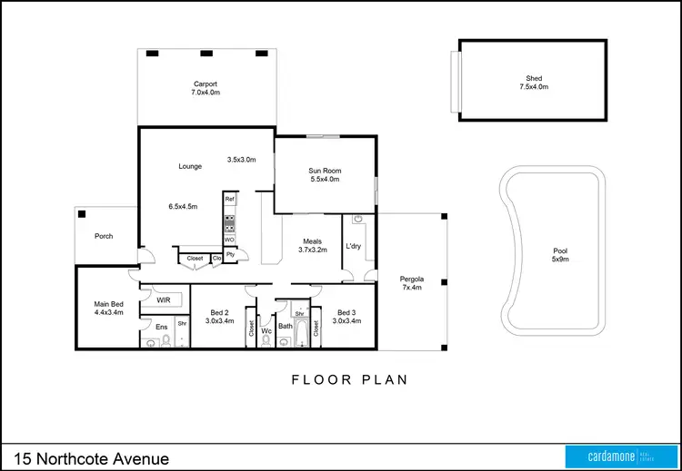 Floorplan of Homely house listing, 15 Northcote Avenue, Shepparton VIC 3630