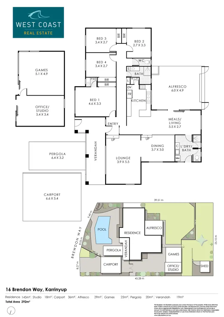 Floorplan of Homely house listing, 16 Brendon Way, Karrinyup WA 6018