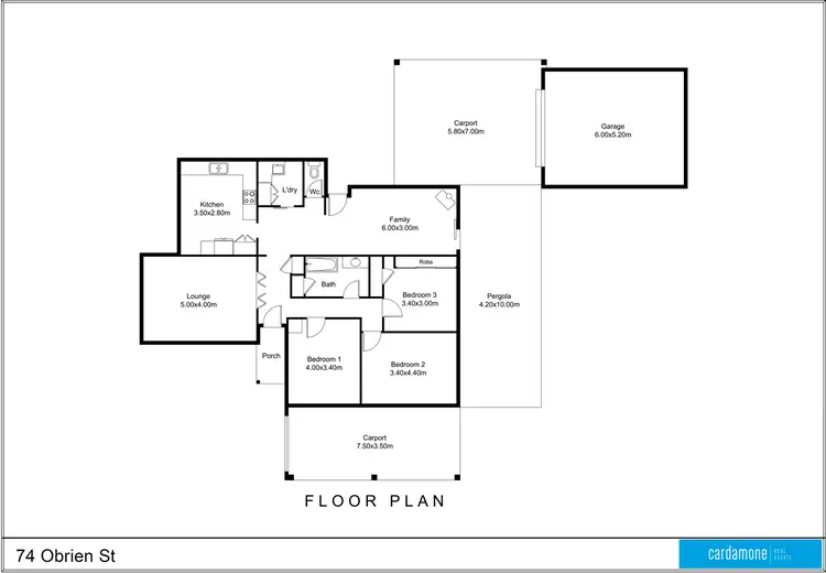Floorplan of Homely house listing, 74 Obrien Street, Mooroopna VIC 3629