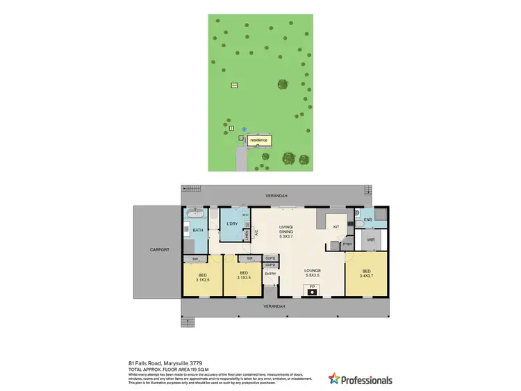 Floorplan of Homely house listing, 81 Falls Road, Marysville VIC 3779