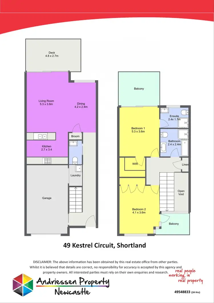 Floorplan of Homely townhouse listing, 49 Kestrel Circuit, Shortland NSW 2307