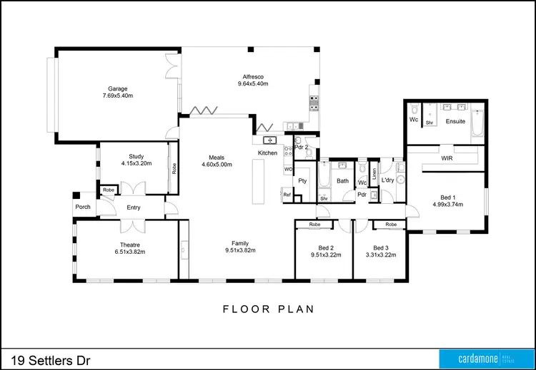 Floorplan of Homely house listing, 19 Settlers Drive, Kialla VIC 3631