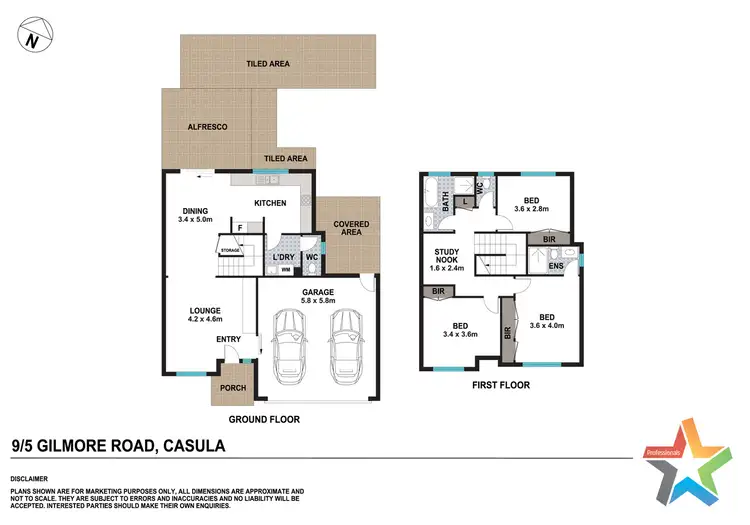 Floorplan of Homely townhouse listing, 9/5 Gilmore Road, Casula NSW 2170