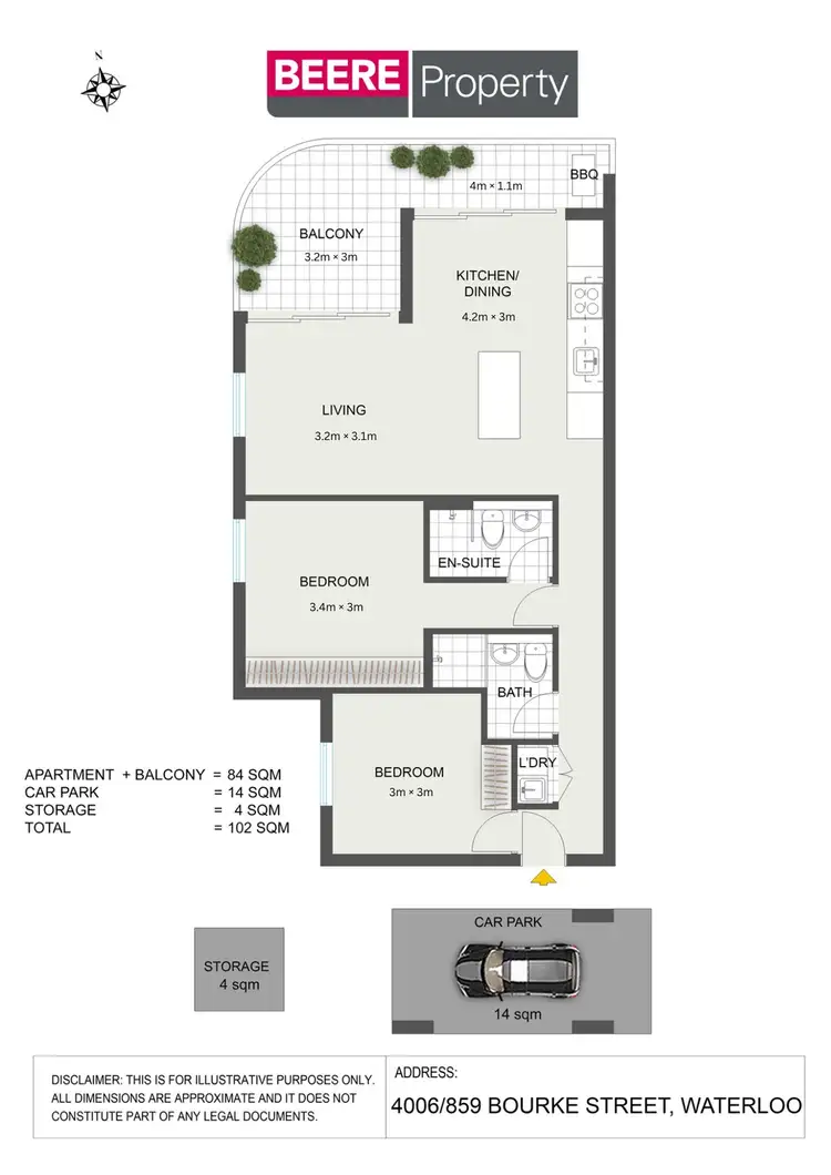Floorplan of Homely apartment listing, 4006/859 Bourke Street, Waterloo NSW 2017