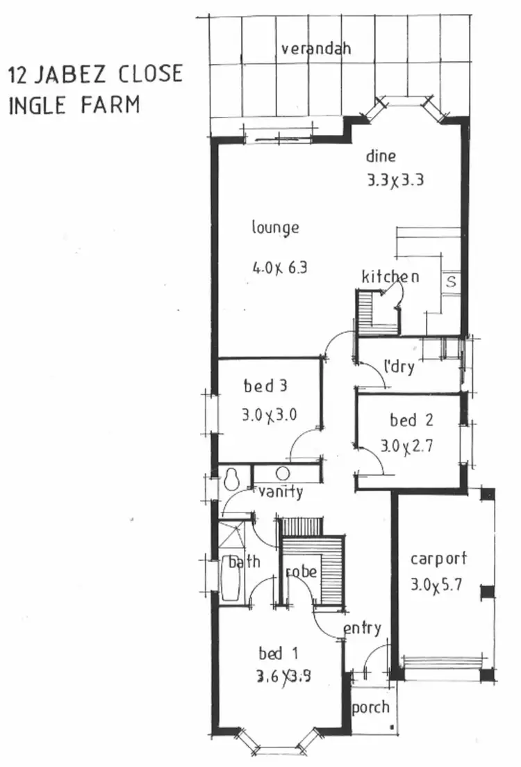 Floorplan of Homely house listing, 12 Jabez Close, Ingle Farm SA 5098