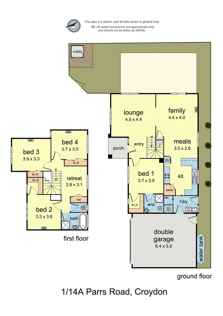 Floorplan of Homely townhouse listing, 1/14a Parrs Road, Croydon VIC 3136
