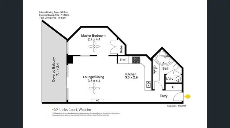 Floorplan of Homely apartment listing, 40/5 Links Court, Woorim QLD 4507
